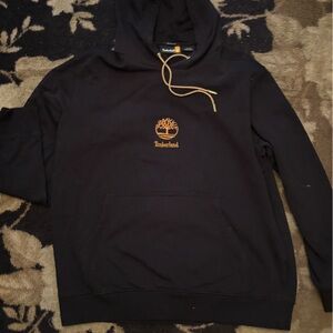 Timberland Black Hoodie with Orange Logo